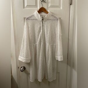 Simply Noelle White Lace Zip-Up Top